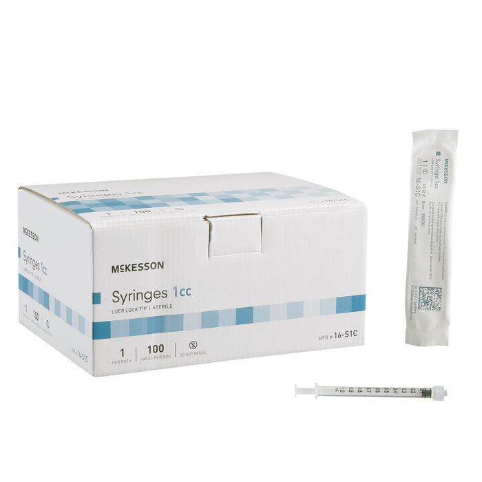 McKesson Luer Lock Syringe 1cc Sterile - 16-S1C - Medical Supply Surplus