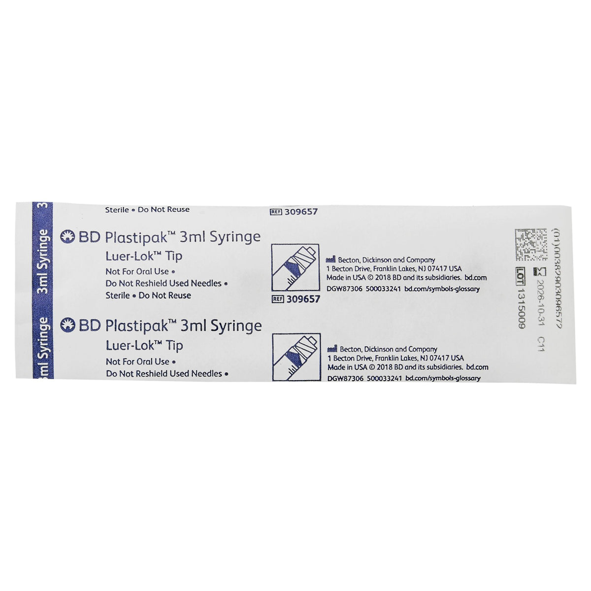 BD PlastiPak Luer-Lok™ 3ML General Purpose Syringe — Medical