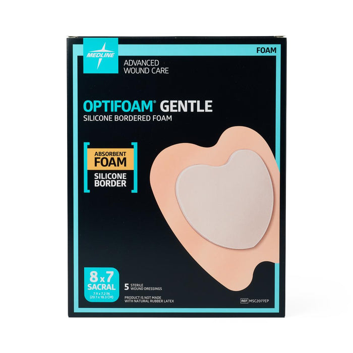 Optifoam Gentle Sacrum 8" x 7" Bordered Sacrum Dressing - MSC2077EP