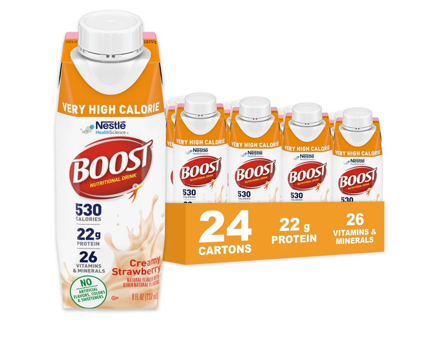 Boost® Very High Calorie Creamy Strawberry Flavor 8oz - Case of 24