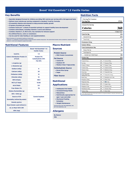 Boost® Kid Essentials™ 1.5 Nutritional Drink 8oz - Case of 24