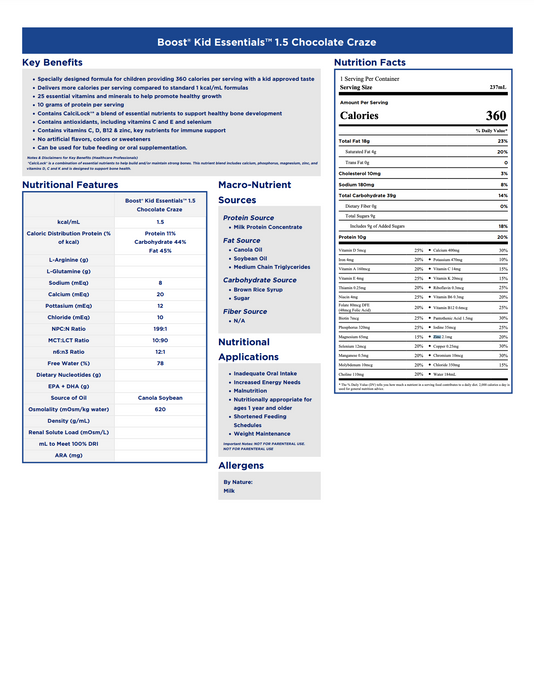 Boost® Kid Essentials™ 1.5 Nutritional Drink 8oz - Case of 24