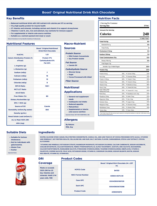 Boost® Original Nutritional Drink 8oz Bottle - Case of 24