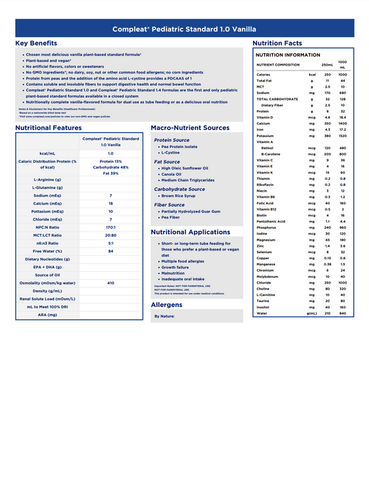 Compleat® Pediatric Standard 1.0 Pediatric Oral Formula 8oz - Case of 24