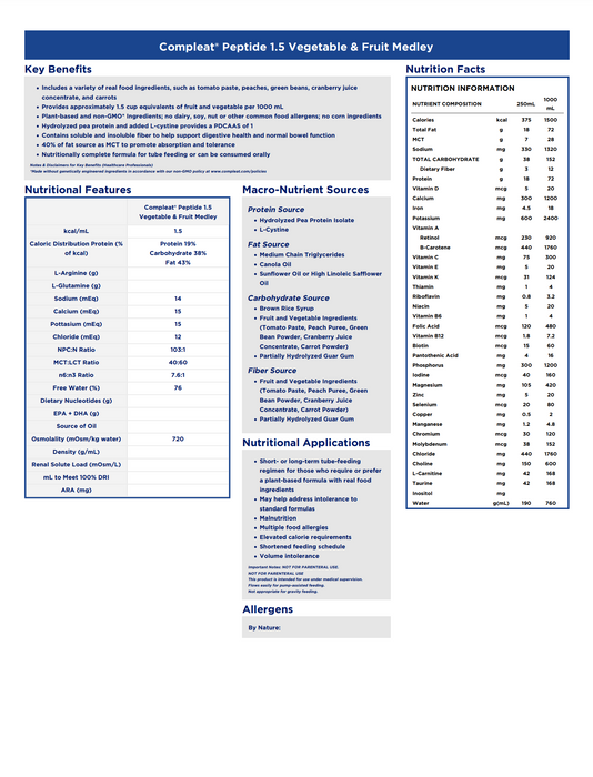 Compleat® Peptide 1.5 Cal Oral Supplement 8.45oz - Case of 24