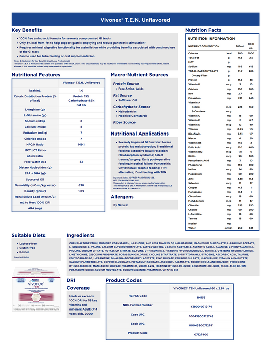 Vivonex® T.E.N Oral Supplement - Case of 60