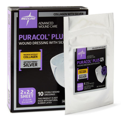 Puracol Plus AG+ Collagen Wound Dressings - Box of 10 - Medical Supply Surplus